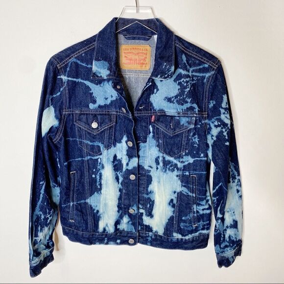 Levi’s Bleach Tie Dyed Jean Jacket Denim Small - Picture 1 of 11